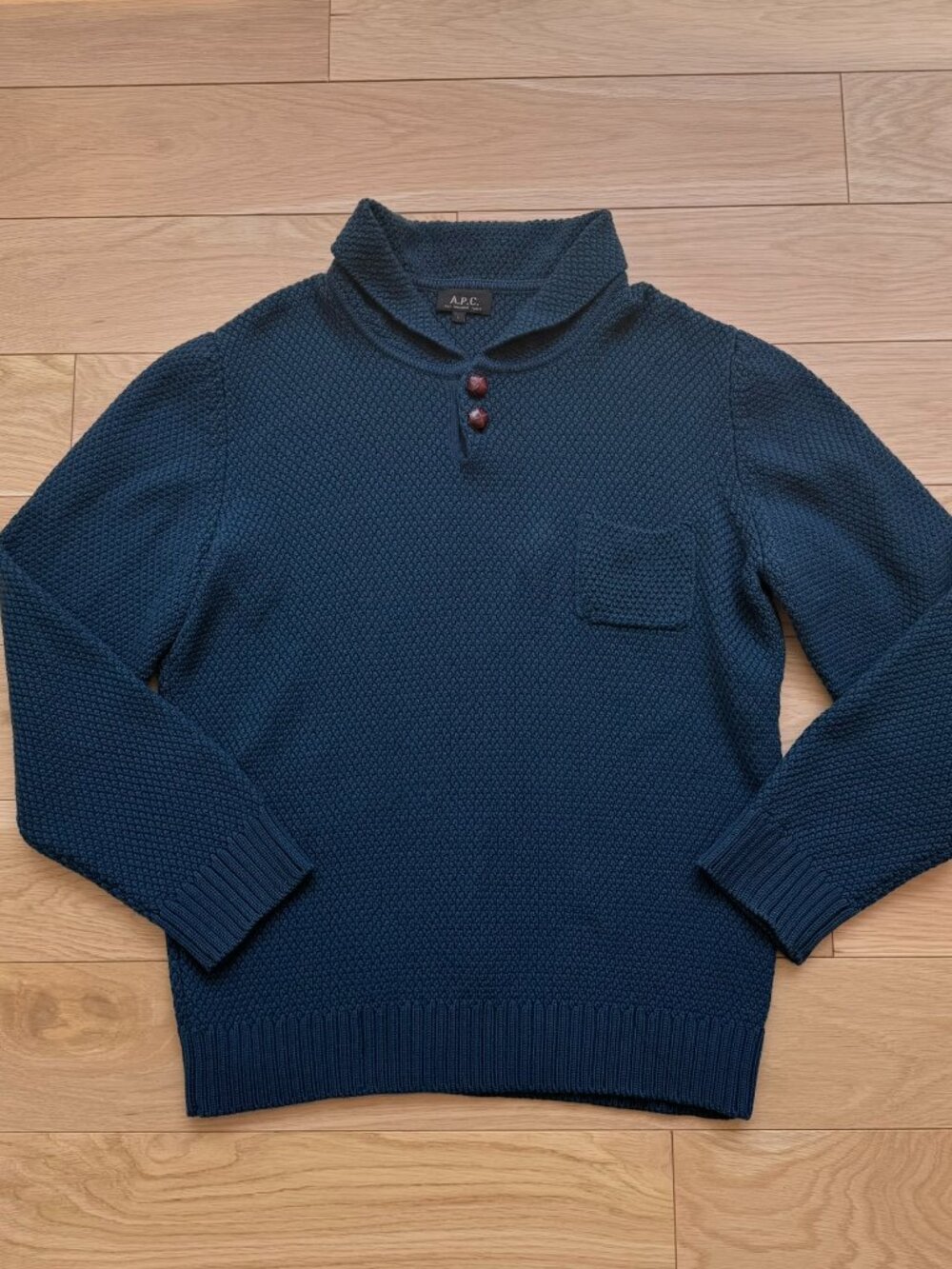 A.P.C. Vintage 2010 Men's Wool Pullover Sweater Blue Size LARGE